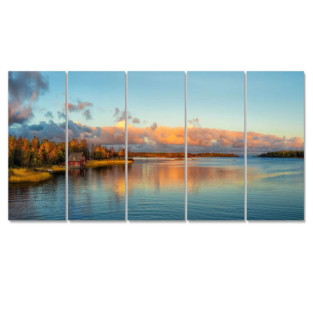 Autumn Sunset Panorama  Canvas Wall Art