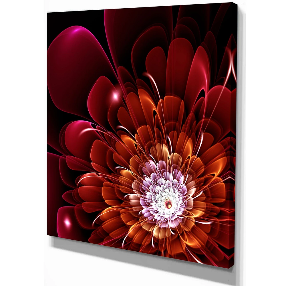 Fractal Red and Yellow Flower  Wall Art