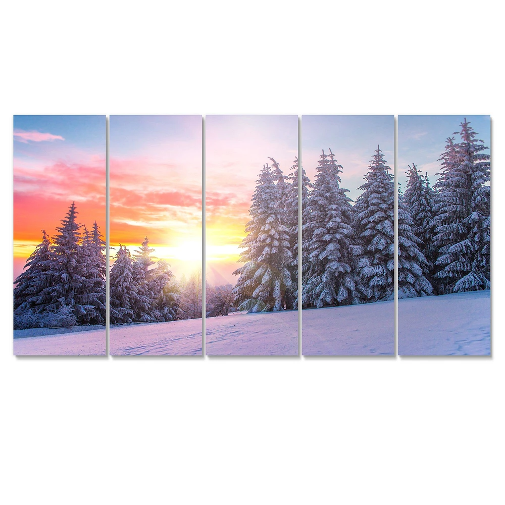 Winter Sunset Bulgaria  Canvas Wall Art