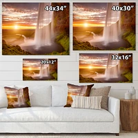 Seljalandsfoss Waterfall at Sunset  Wall Art canvas