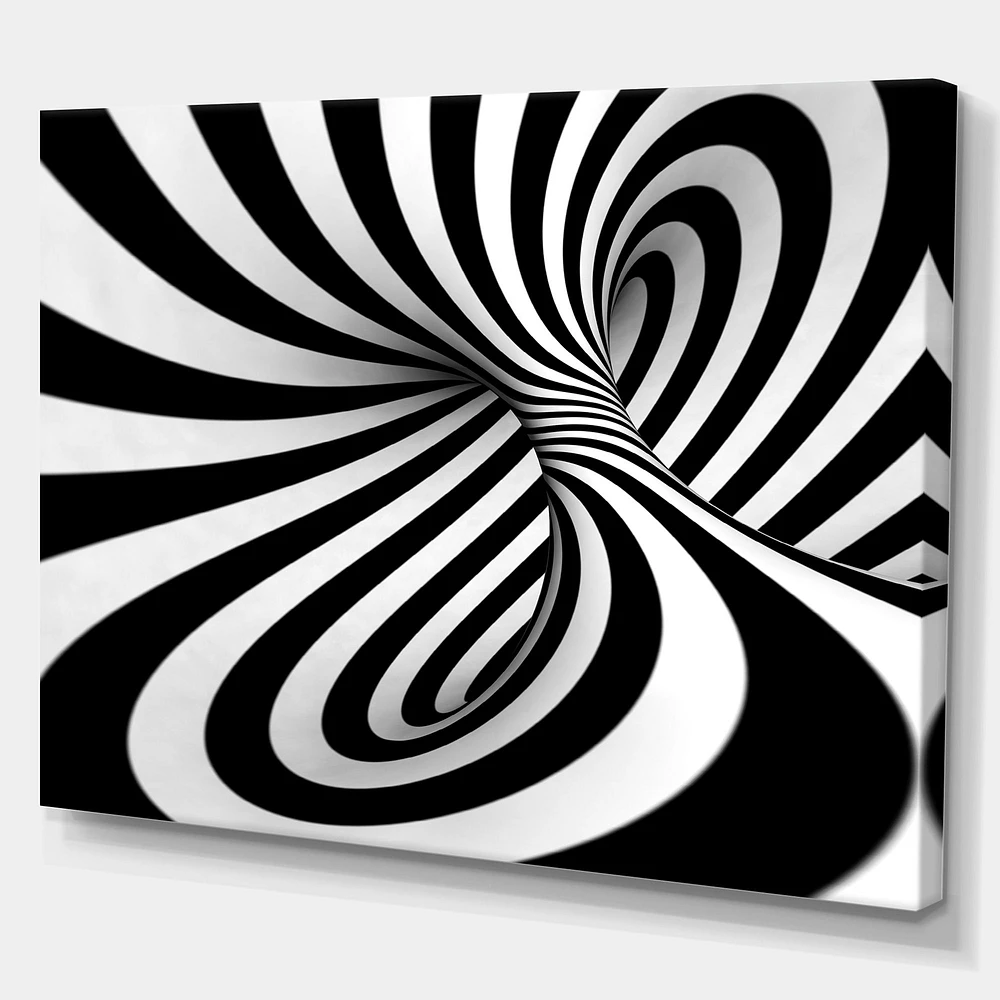 Spiral Black and White  Art Canvas Print