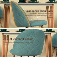 Maison Classique Set of Modern Aqua Upholstered Dining Chairs
