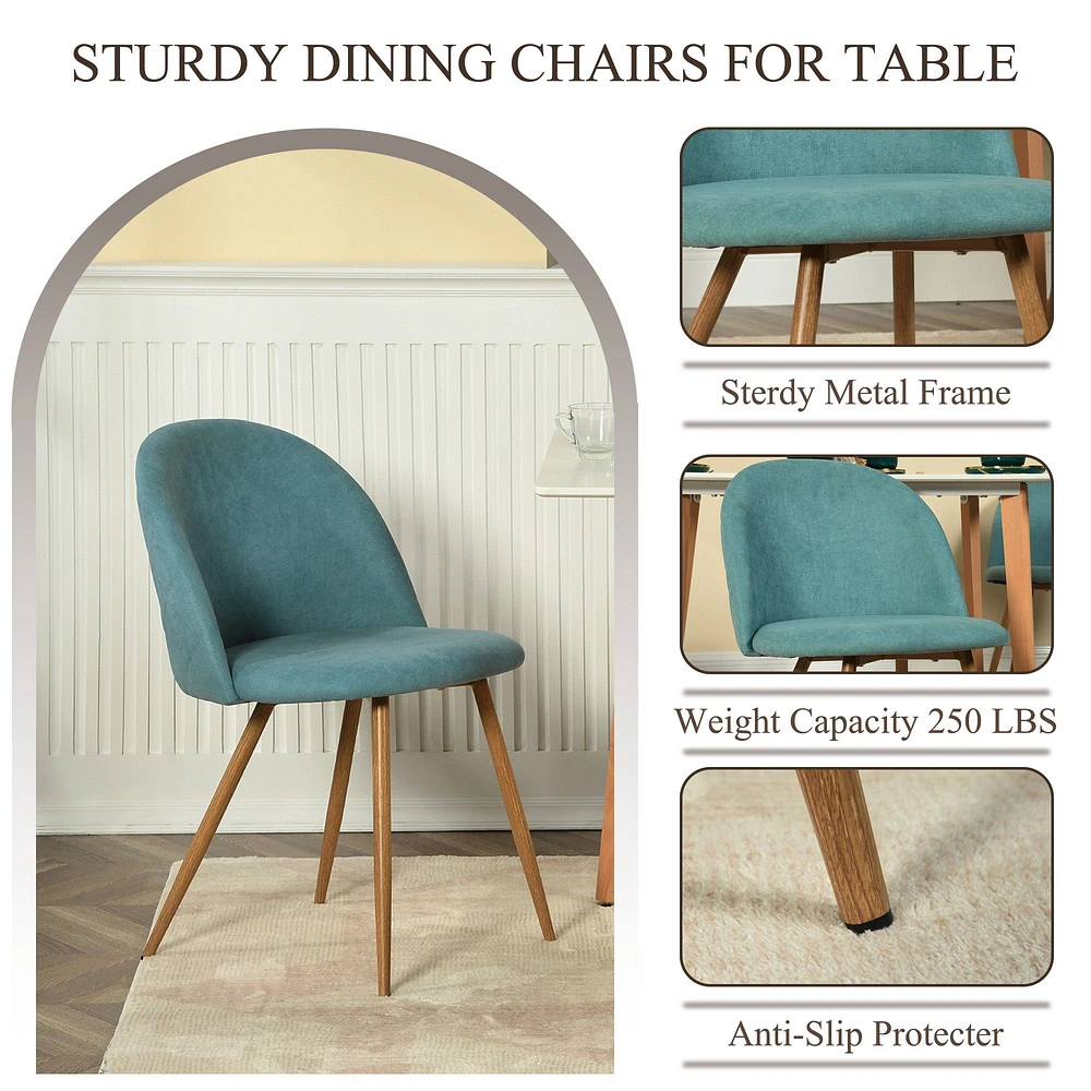 Maison Classique Set of Modern Aqua Upholstered Dining Chairs