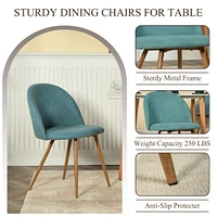 Maison Classique Set of Modern Aqua Upholstered Dining Chairs