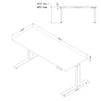 South Shore Furniture Ezra Electric Adjustable Height Standing Desk