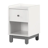 Bebble 1-Drawer Nightstand Soft Grey and White by South Shore Furniture