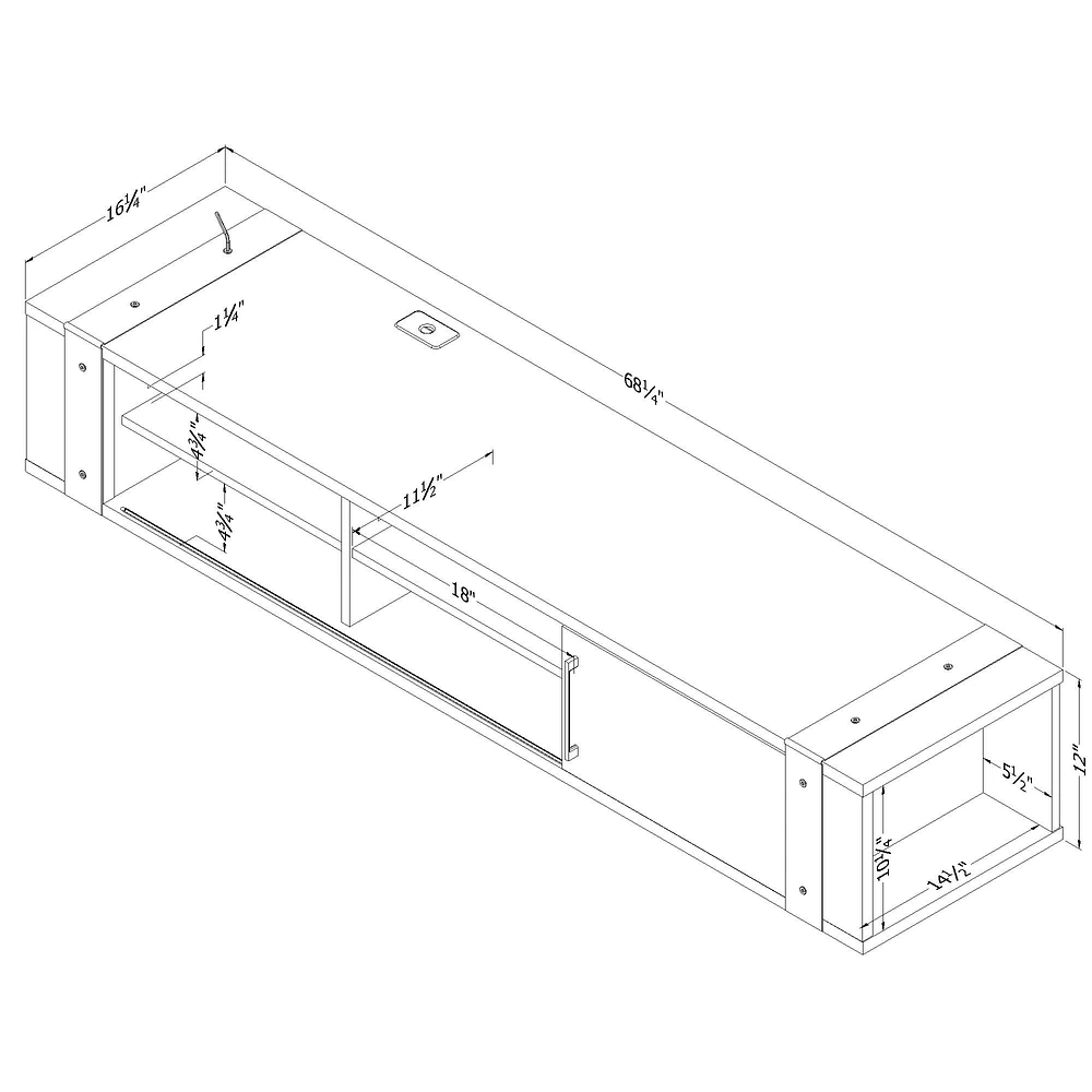 Munich Wall Mounted Media Console in Seaside Pine by South Shore Furniture