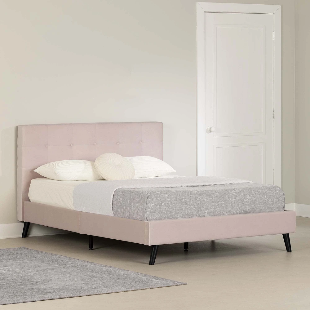 Hype Full Upholstered Bed Set by South Shore Furniture - Pale Pink