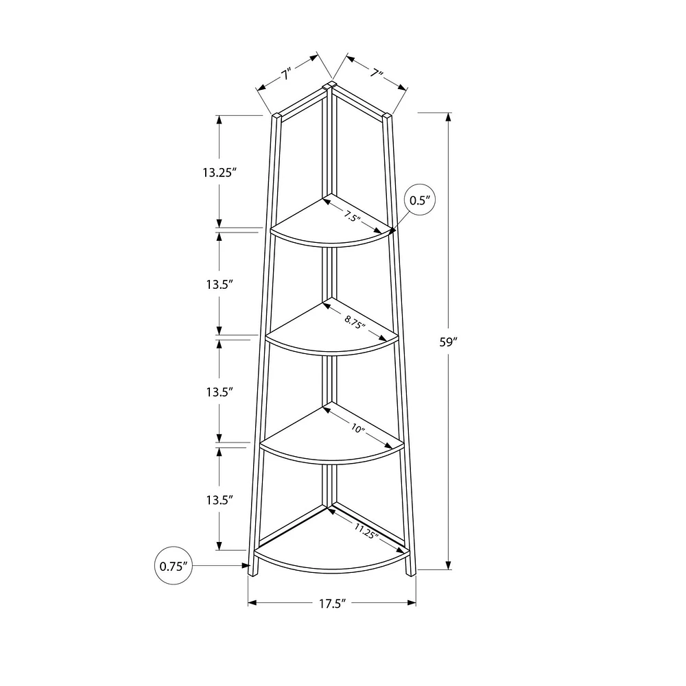 Rachelle 4-Tier Black Corner Shelf