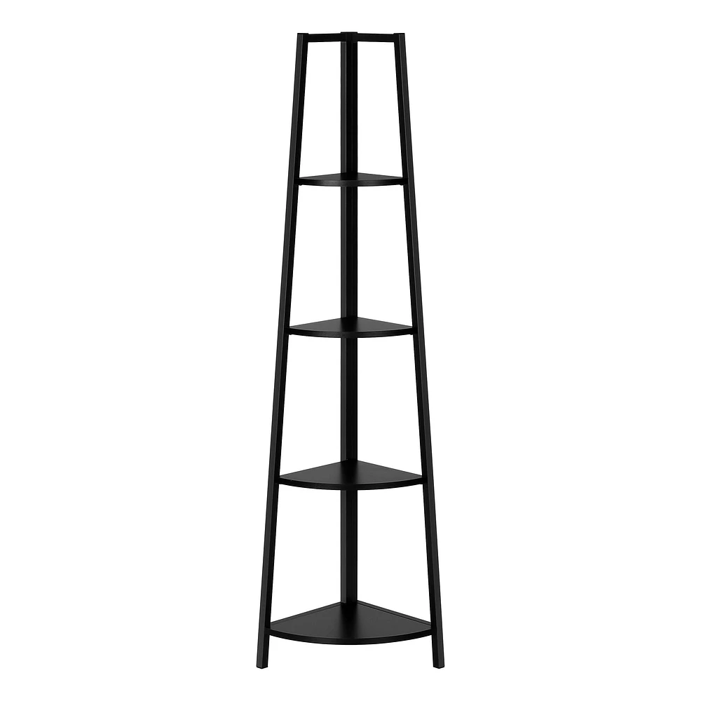 Rachelle 4-Tier Black Corner Shelf