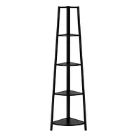 Rachelle 4-Tier Black Corner Shelf