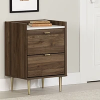 Hype Natural Walnut and Faux Marble Nightstand by South Shore Furniture