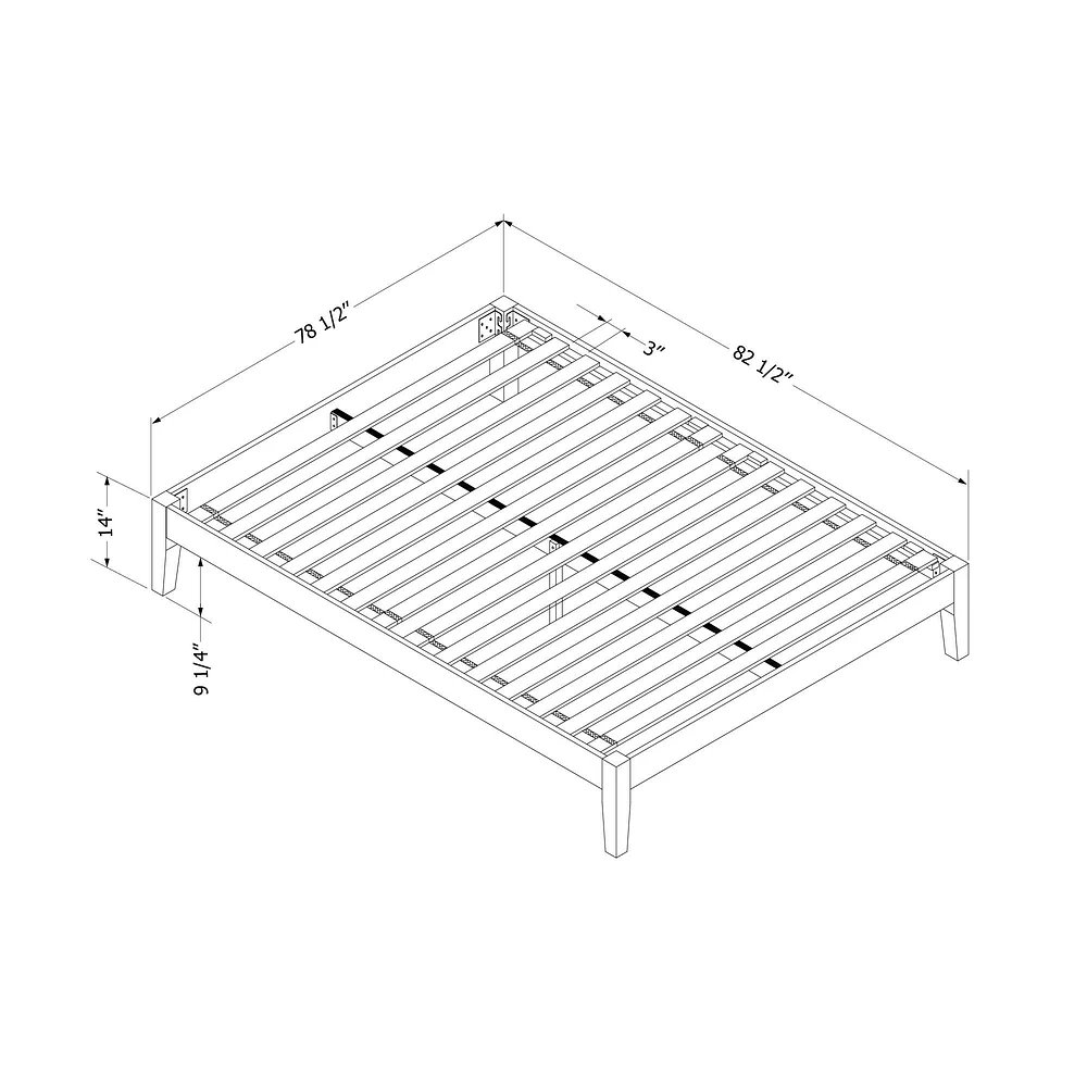 Lit king à plateforme Vito en bois massif par South Shore Furniture