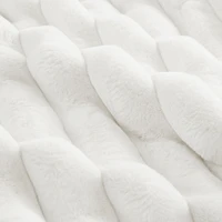 Ribbed Faux Fur Coussin carré