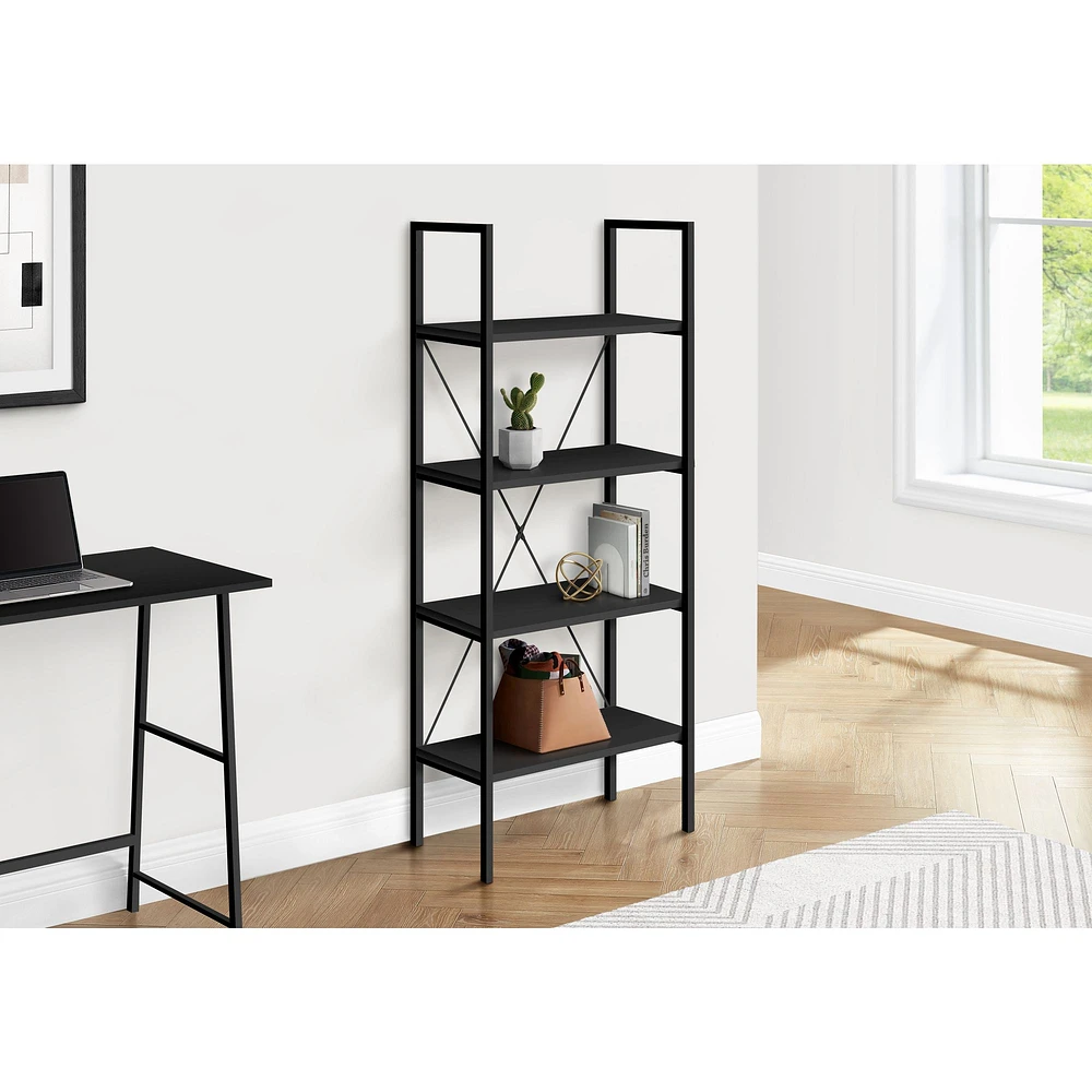 Risen 4-Tier Bookcase -  Black