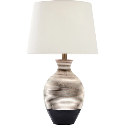 Lampe de table Ignacio en bois de manguier noir