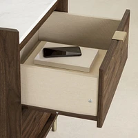 Hype Natural Walnut and Faux Marble Nightstand by South Shore Furniture