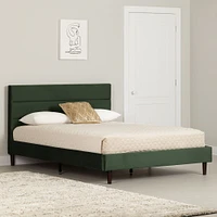 Hype Queen Upholstered Complete Platform Bed Green by South Shore Furniture