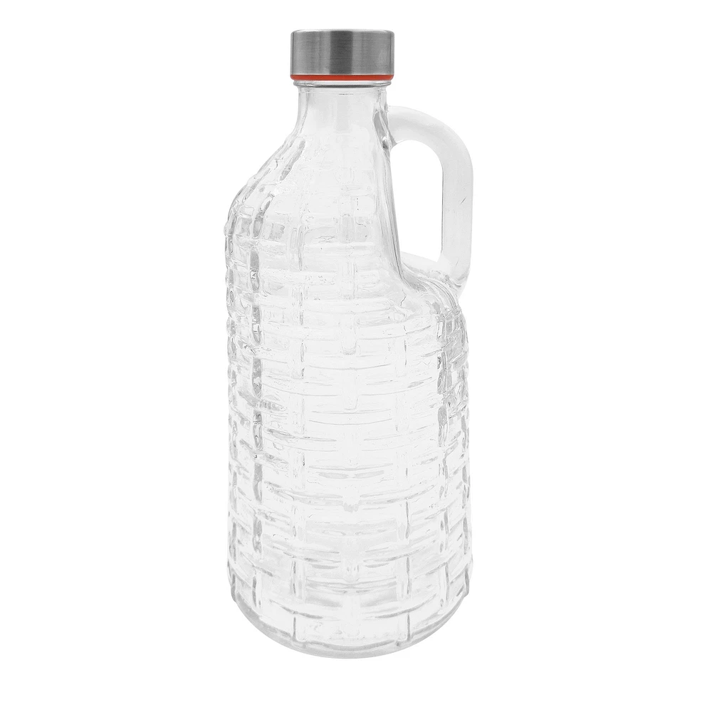 Texture Weave Clear Glass Bottle