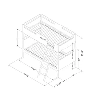 Bebble Twin Modern Bunk Bed White and Natural by South Shore Furniture