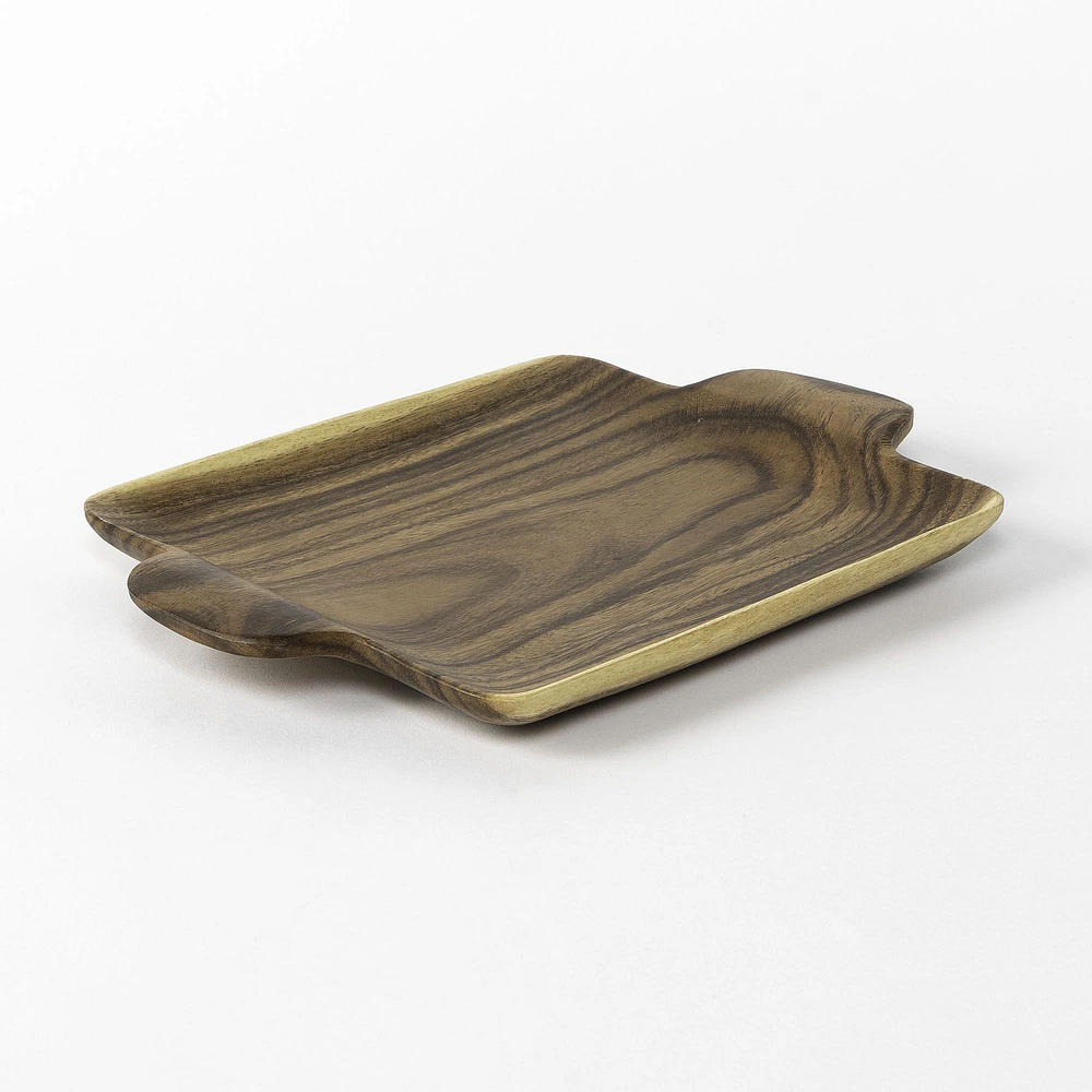 gusto! Square Plate with Handles - 13" x 10" x 1.25"