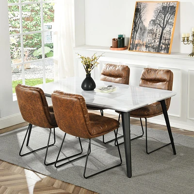 Marble Dining Set with Chairs