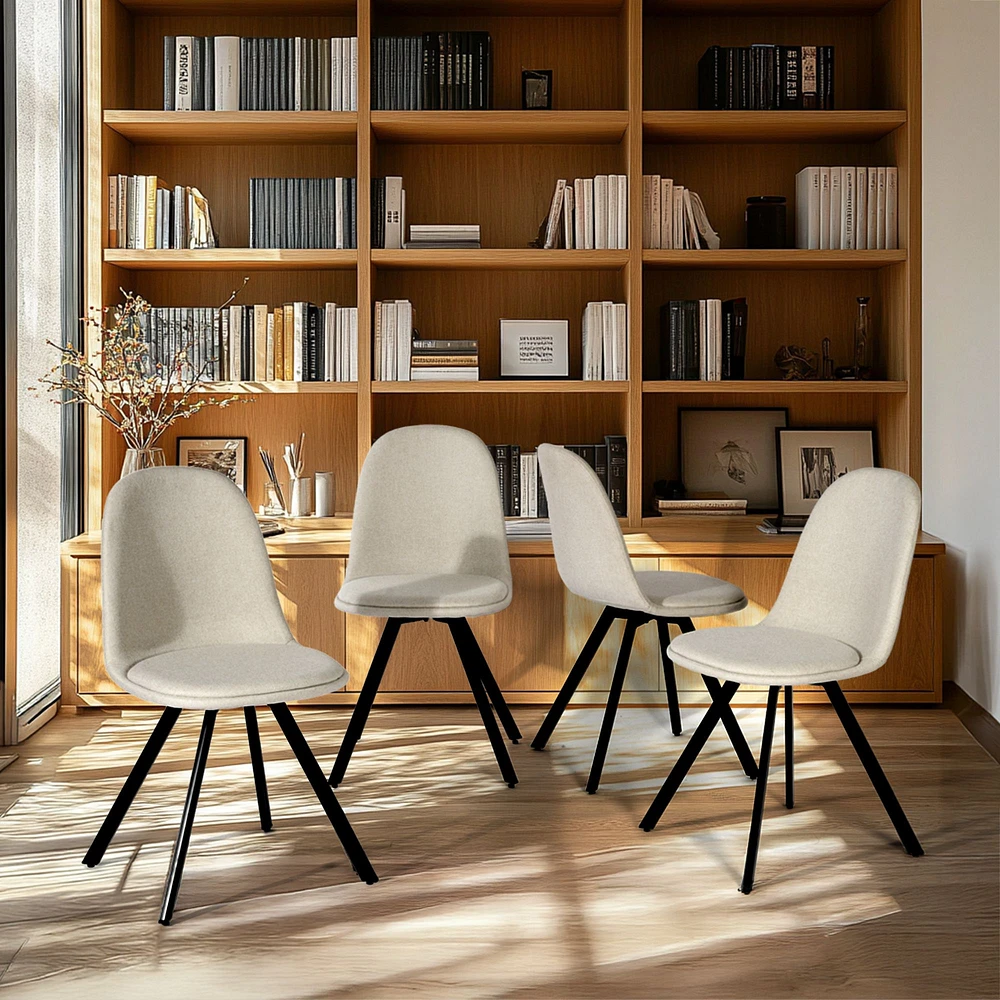 Ensemble de 4 chaises de salle à manger pivotantes par Maison Classique - Beige