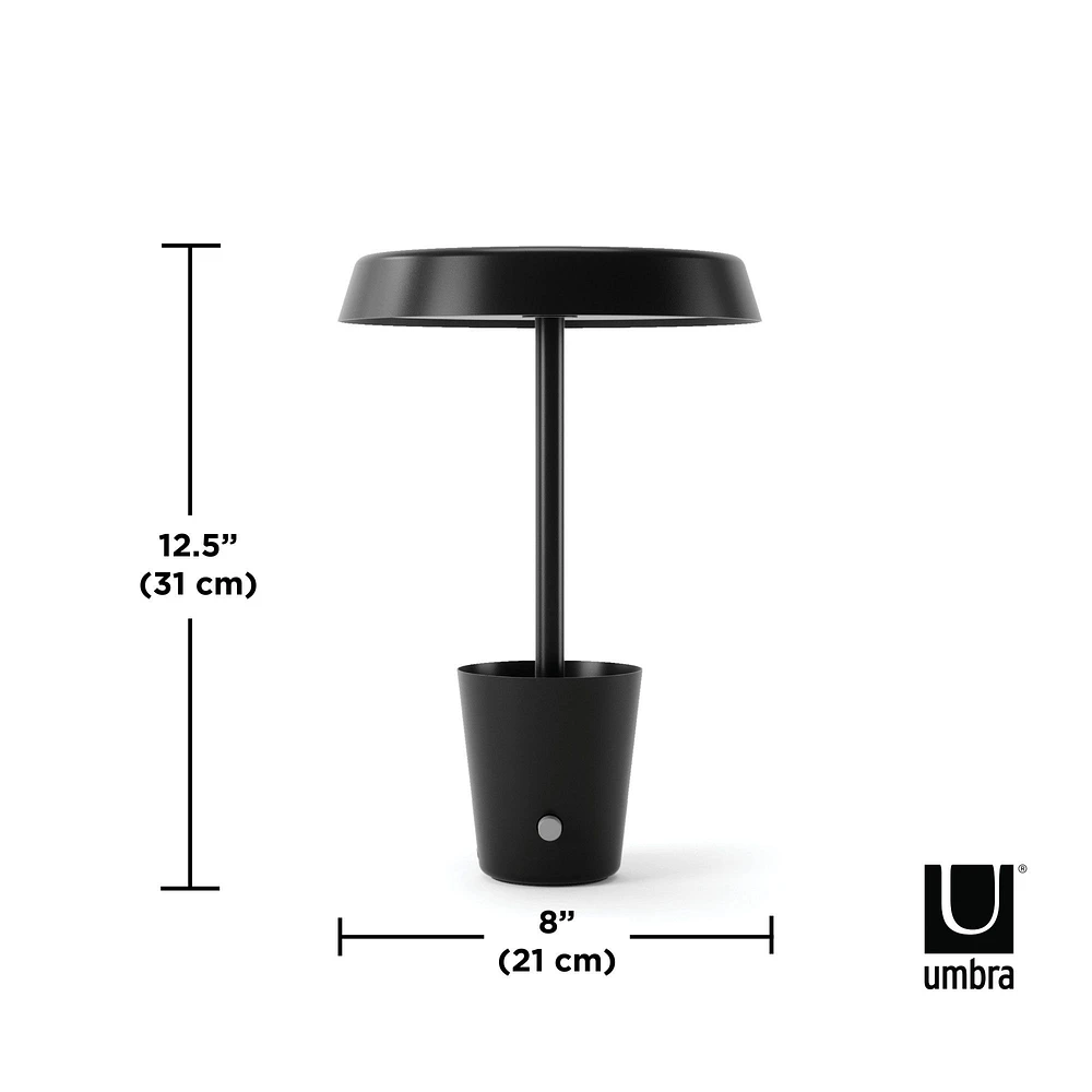 Lampe de table avec tasse de rangement - Noir