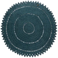Tapis rond 100% coton - Bleu pigeon