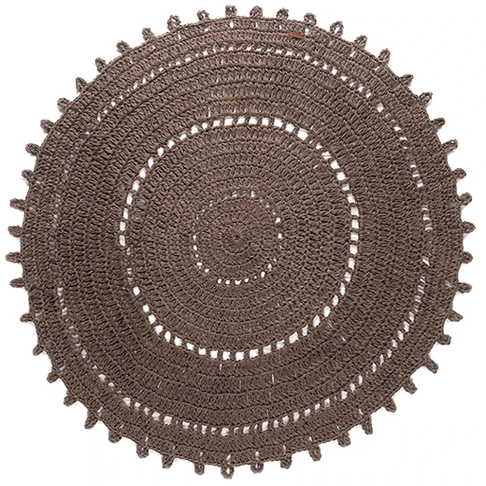 100% Cotton Round Rug - Grey