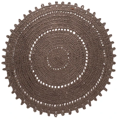 100% Cotton Round Rug - Grey