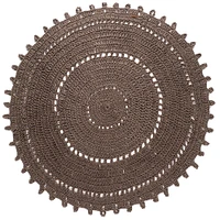 100% Cotton Round Rug - Grey