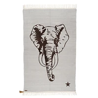 Tapis « Elephant » 100% coton - Gris