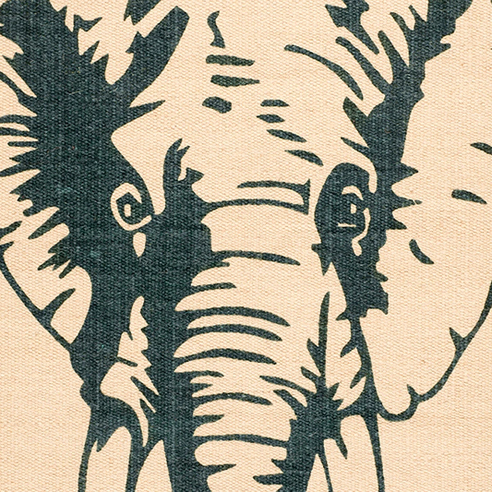 100% Cotton Pop Elephant Rug - Beige/Blue