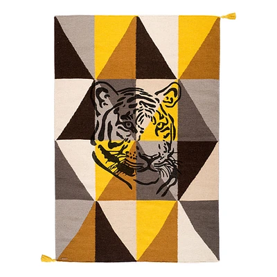 Tapis « Circus Tiger » 100% laine - Jaune multicolore