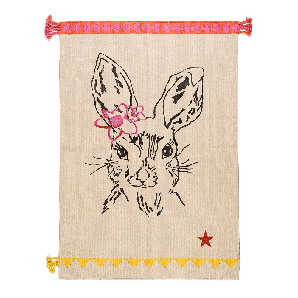 100% Wool Circus Bunny Rug - Beige