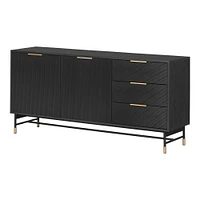 Arlo Ash Oak and Gold Ribbed Sideboard by South Shore Furniture