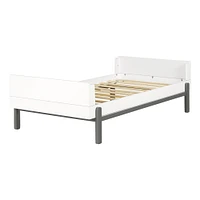 Bebble Twin Complete Bed Soft Grey and White by South Shore Furniture