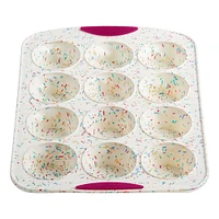 Trudeau Confetti Silicone Muffin Pan 12-Cup