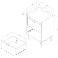 Table de chevet Hype chêne hivernal par South Shore Furniture