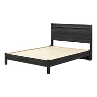 Tao Queen Platform Bed and Bookcase Headboard Set by South Shore Furniture - Grey Oak