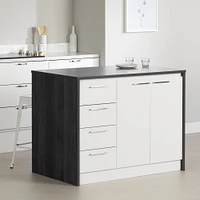 Myro Kitchen Island with Storage Grey Oak and White by South Shore Furniture