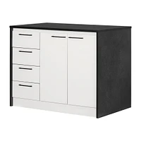 Îlot de cuisine Myro avec rangement noir et blanc par South Shore Furniture