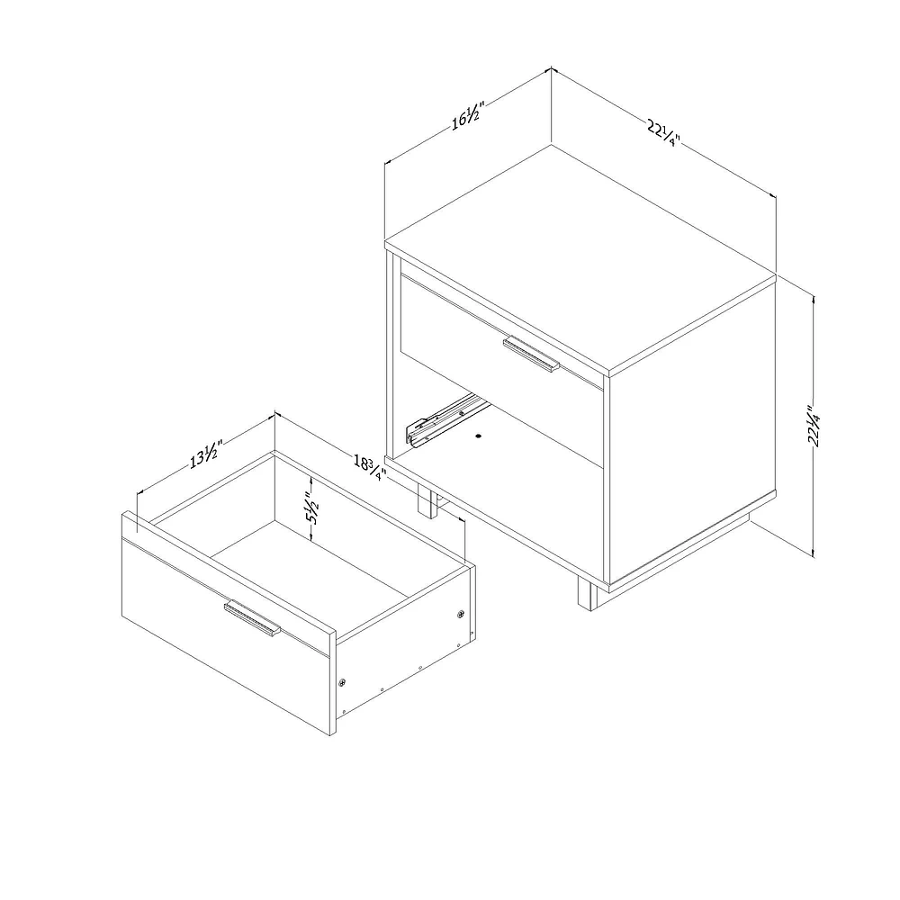 Fynn 2-Drawer Nightstand in Winter Oak by South Shore Furniture