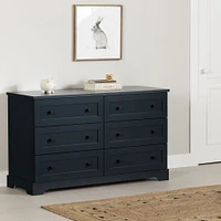 South Shore Furniture Hazen 6-Drawer Dresser - Navy Blue