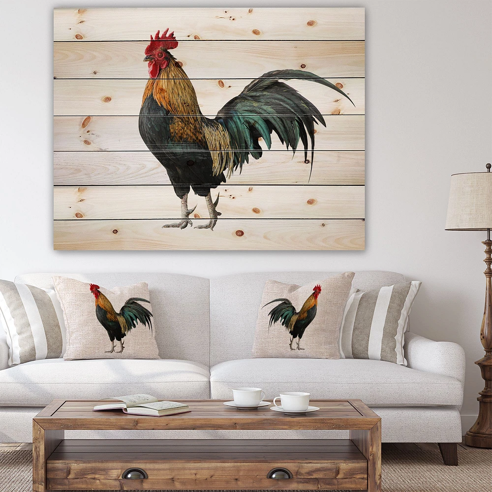 Chicken rooster Wood Wall Art