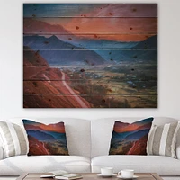 Road Through The ALamut Mountains During Evening Glow Wood Wall Art