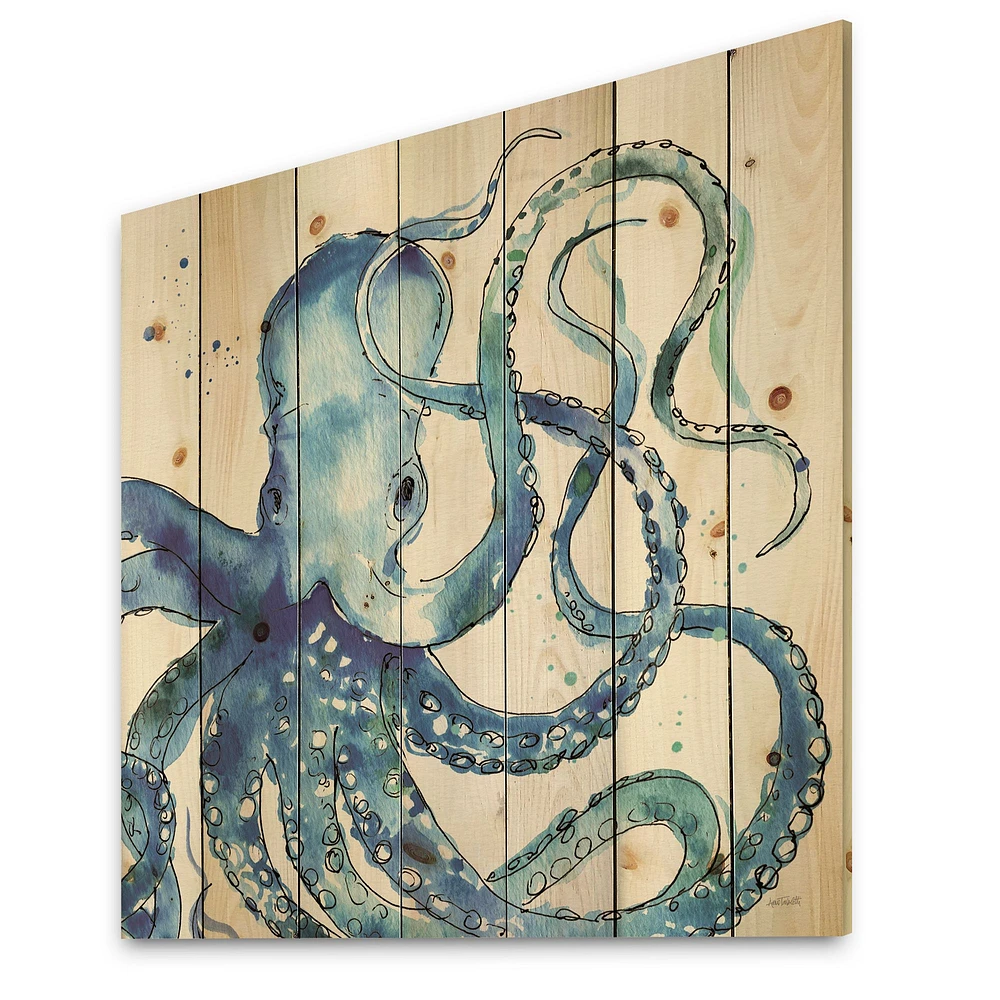 Blue Deep Sea VI Wood Wall Art