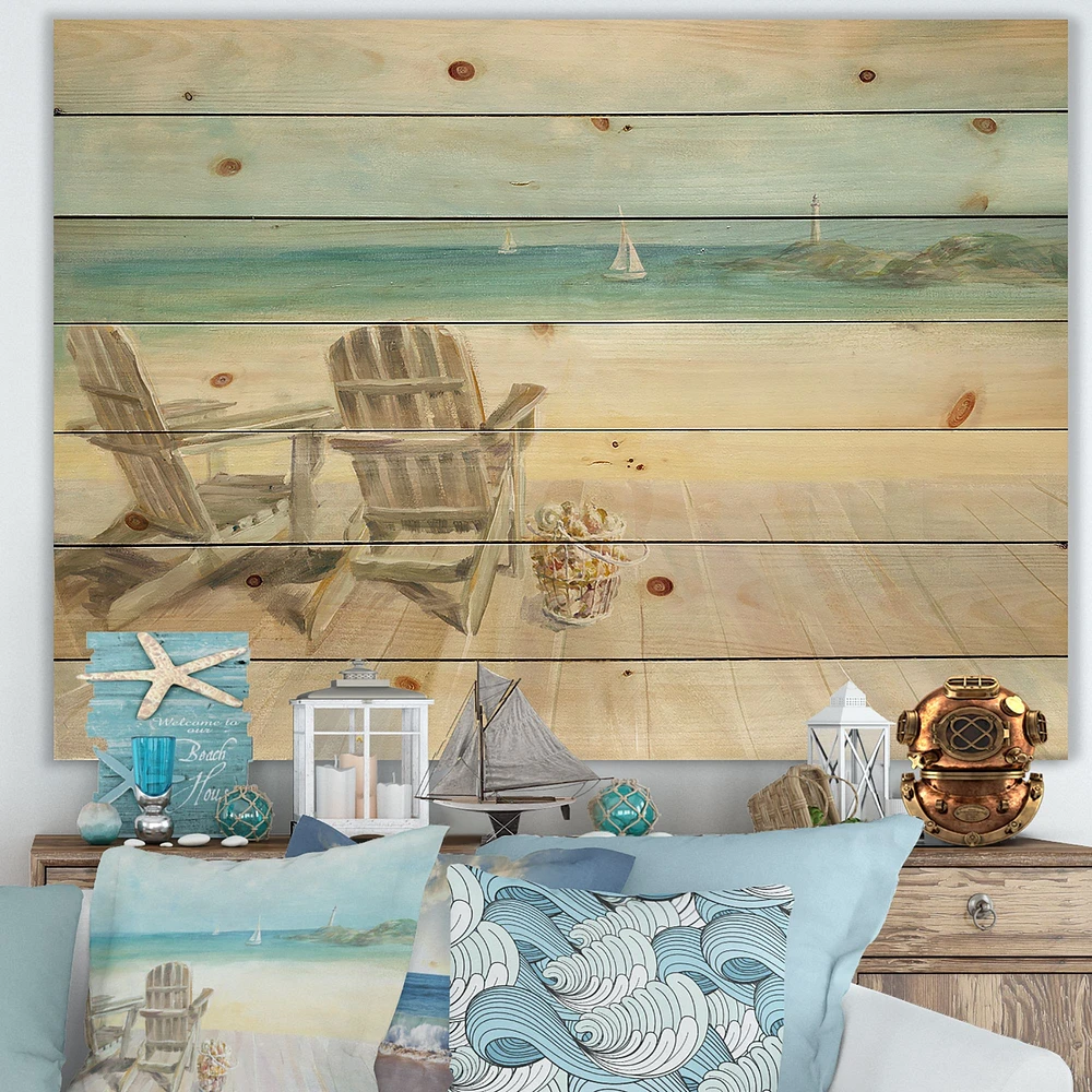 Seaside Morning no Window Wood Wall Art