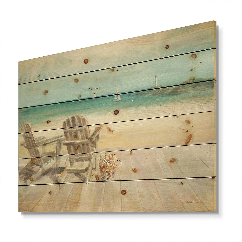 Seaside Morning no Window Wood Wall Art